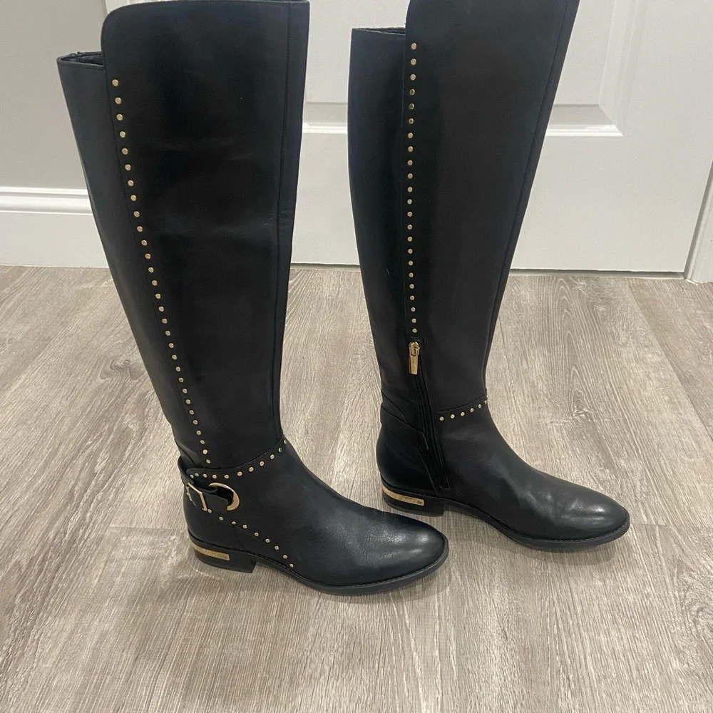 Knee-High Leather Boots Vince Camuto size 6 1/2 black - Picture 11 of 14